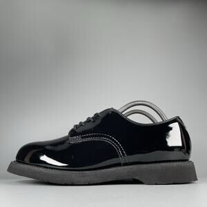 Thorogood Mens Size 8.5 Black Patent Leather Plain Toe Oxford Dress Shoe Lace Up